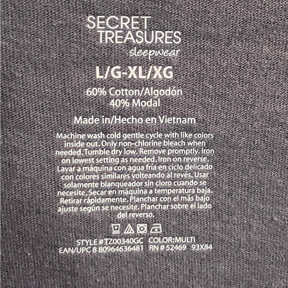 Size L/XL Large XL Secret Treasures Sleepwear Sleep Shirt Make Today Amazing - Picture 3 of 3